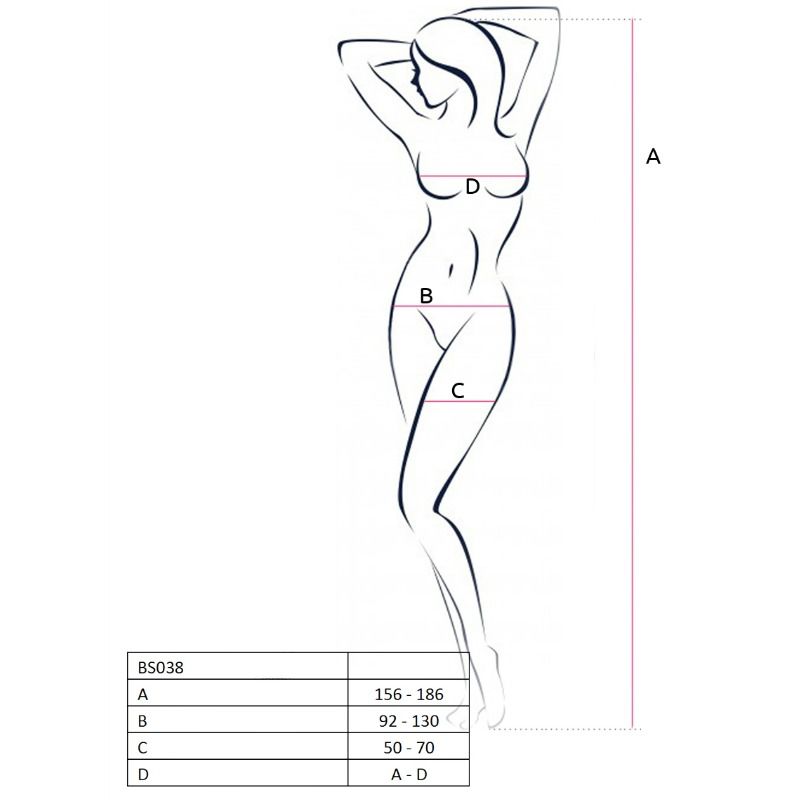 PASSION - WOMAN BS038 WEISSER BODYSTOCKING, EINE GRÖSSE