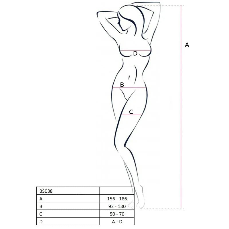PASSION - WOMAN BS038 WEISSER BODYSTOCKING, EINE GRÖSSE - Vanelion Paradise
