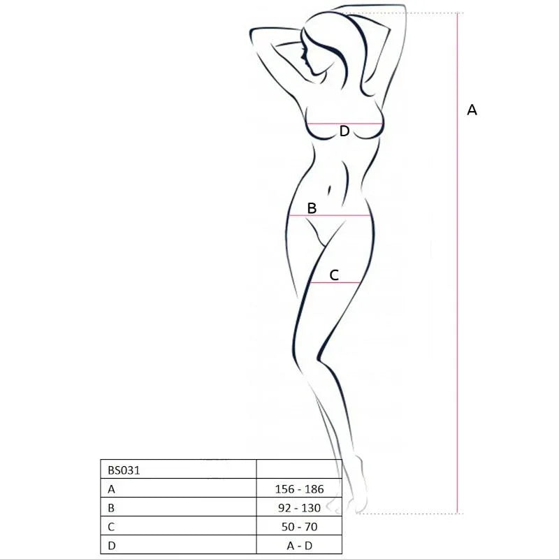 PASSION - WOMAN BS031 WEISSER BODYSTOCKING, EINE GRÖSSE - Vanelion Paradise