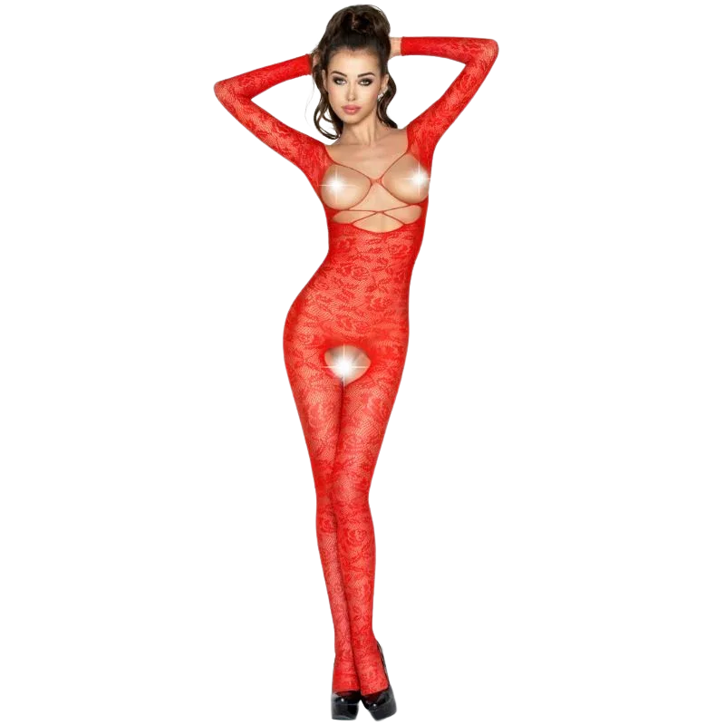 PASSION - WOMAN BS031 ROTER BODYSTOCKING, EINE GRÖSSE - Vanelion Paradise