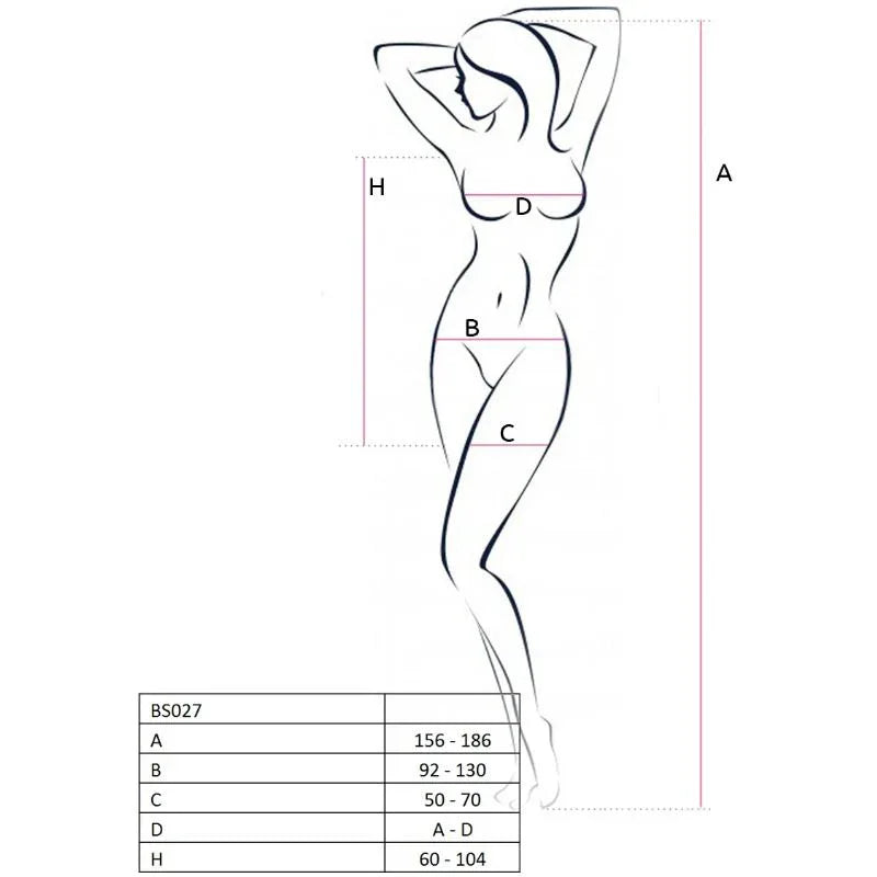 PASSION - WOMAN BS027 SCHWARZES KLEIDERBodystocking, Einheitsgröße - Vanelion Paradise