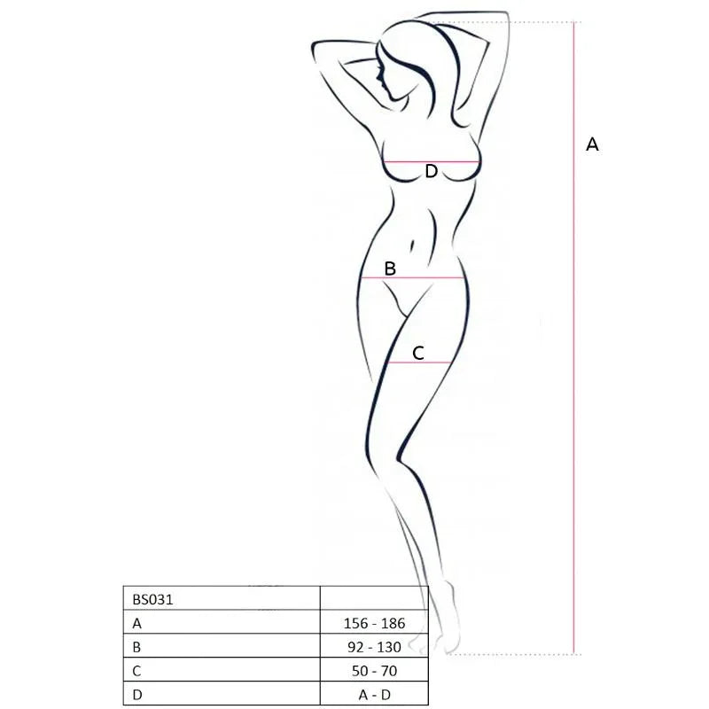 PASSION - WOMAN BS031 BODYSTOCKING SCHWARZ EINE GRÖSSE - Vanelion Paradise