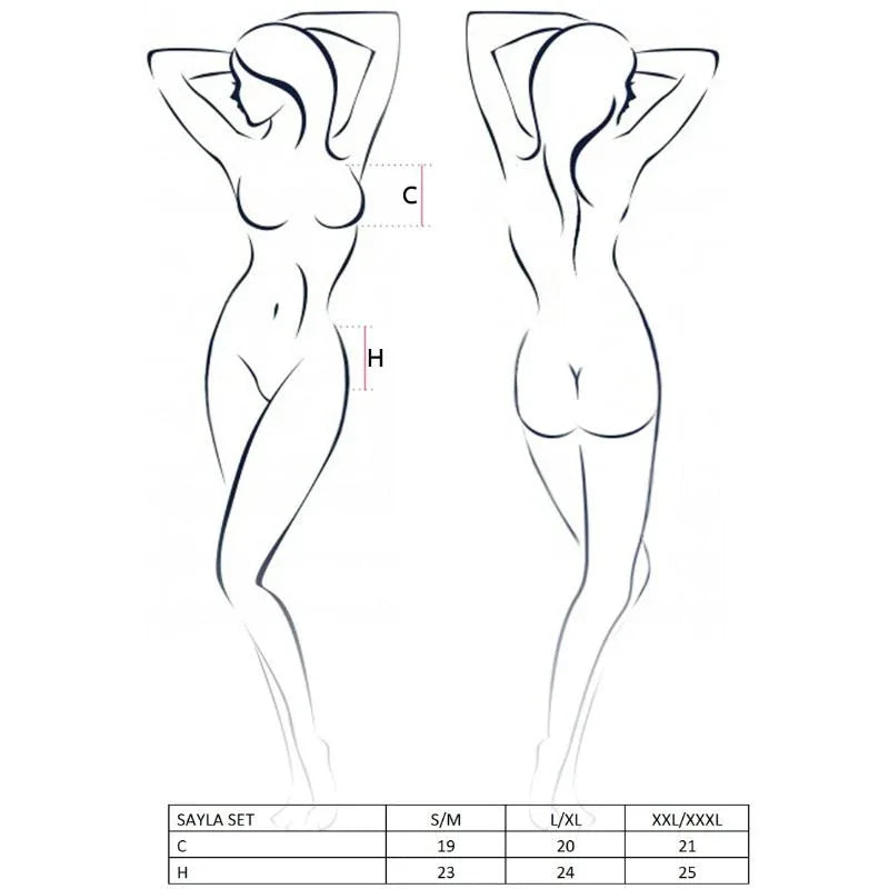 PASSION - WOMAN SAYLA SET SCHWARZ GRÖSSE S/M - Vanelion Paradise