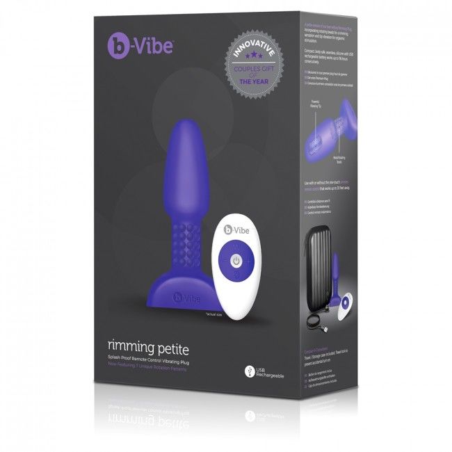 B-VIBE - RIMMING ANALPLUG MIT FERNBEDIENUNG PETITE FLIEDER