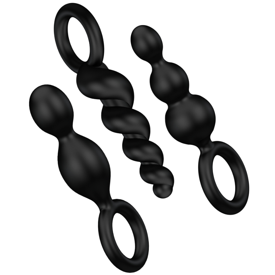 SATISFYER - ANALPLUGS SET 3 ST SCHWARZ