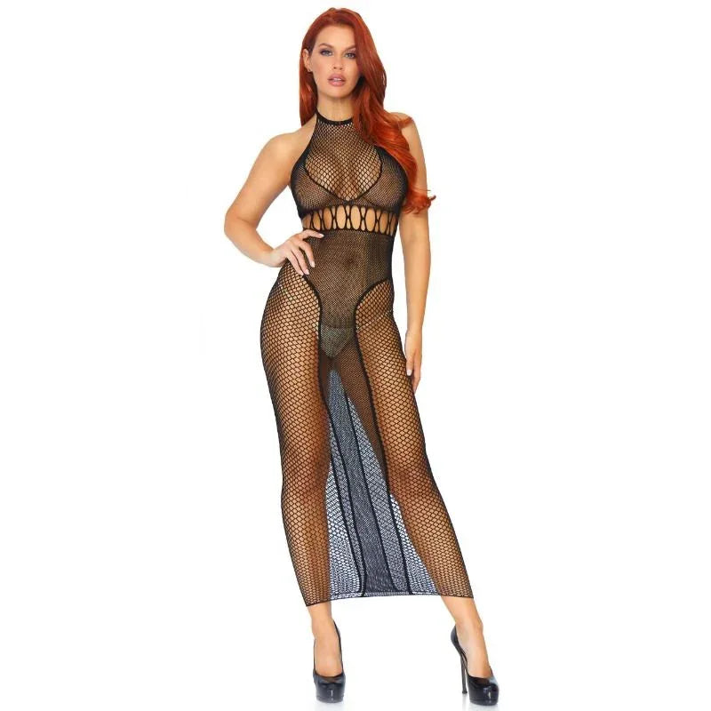 LEG AVENUE - HALTER DUAL NET RÜCKENLOSES KLEID - Vanelion Paradise