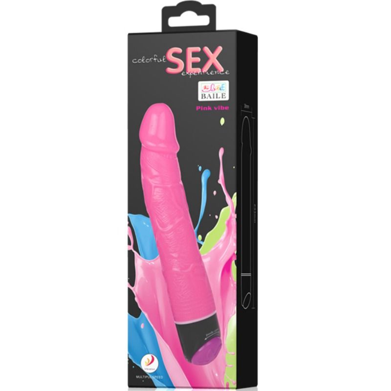 BAILE - BUNTER SEX REALISTISCHER VIBRATOR ROSA 23 CM