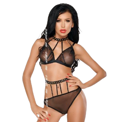 ME-SEDUCE - DOTTY SET ZWEI STÜCK SCHWARZ S/M