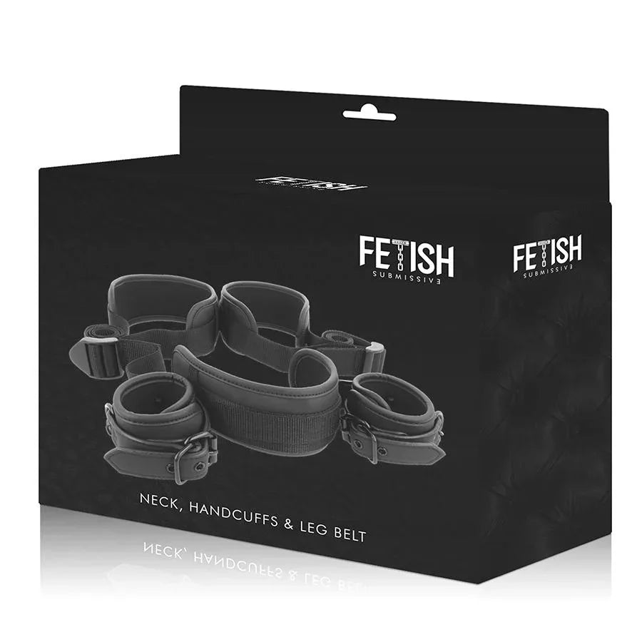 FETISH SUBMISSIVE - POSITION MIT OFFENEN BEINEN UND HANDSCHELLEN MIT NEOPREN-FUTTER - Vanelion Paradise