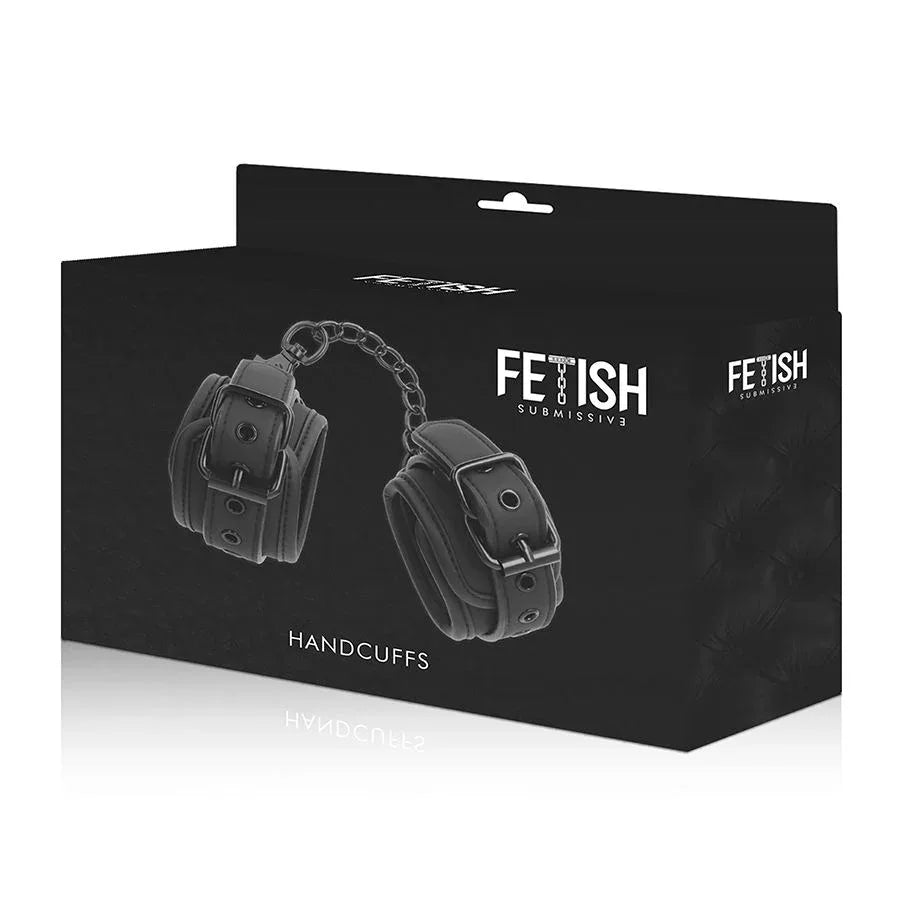 FETISH SUBMISSIVE – Vegane Lederhandschellen mit Neopren-Futter - Vanelion Paradise