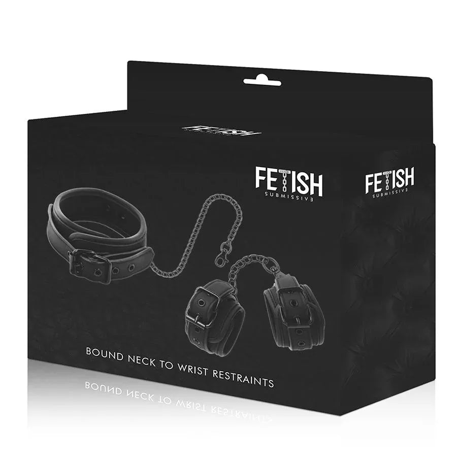 FETISH SUBMISSIVE Halsband & Handschellen – veganes Leder, Neopren, nickelfrei - Vanelion Paradise