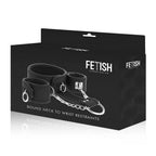 FETISH SUBMISSIVE - HALSKETTE UND HANDSCHELLEN AUS VEGANEM LEDER MIT NEOPREN-FUTTER - Vanelion Paradise