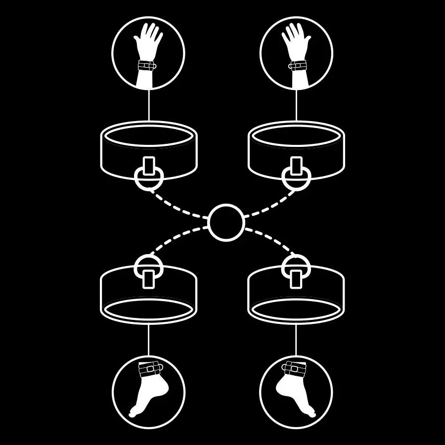 FETISH SUBMISSIVE - HAND- UND KNÖCHEL-HANDSCHELLEN-SET MIT NEOPREN-FUTTER - Vanelion Paradise