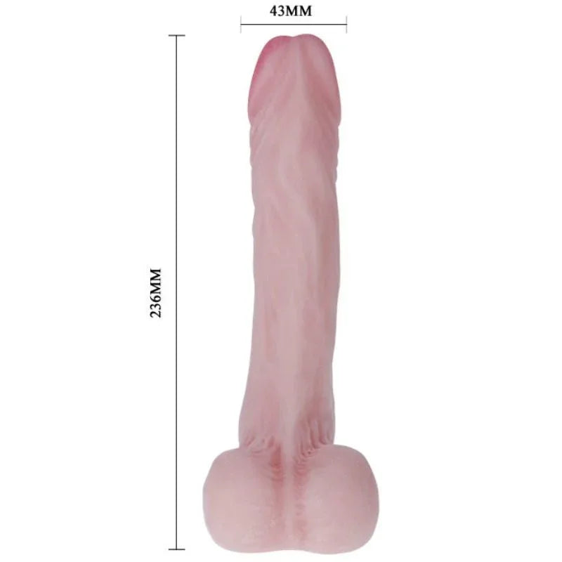 BAILE Realistischer Dildo mit Saugnapf – weiches TPR, Adern & Hoden - Vanelion Paradise