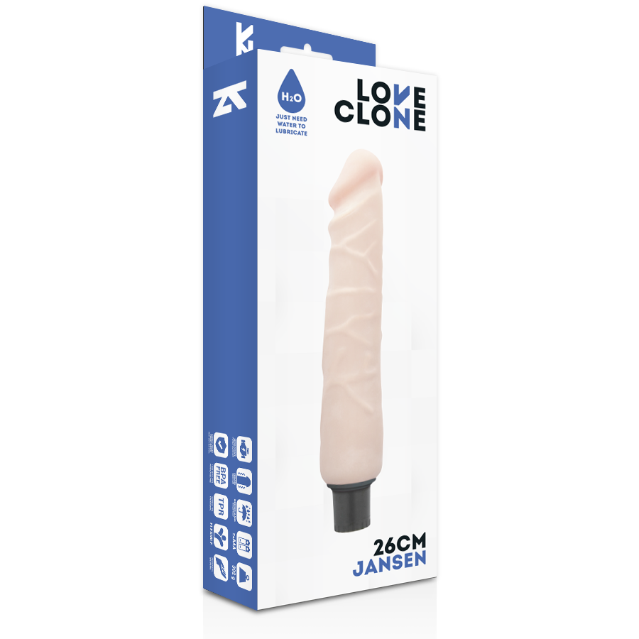 LOVECLONE - JANSEN SELBSTSCHMIERENDER VIBRATOR 26 CM -O- 4.2 CM