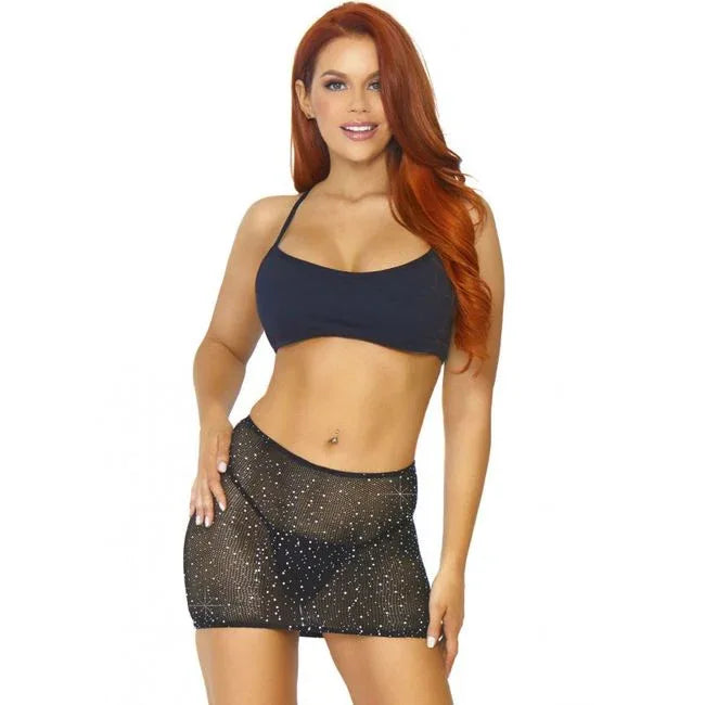 LEG AVENUE - KRISTALLISIERTES FISHNET MULTIDRESS SCHWARZ OS - Vanelion Paradise