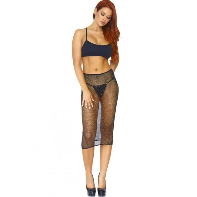LEG AVENUE - KRISTALLISIERTES FISHNET MULTIDRESS SCHWARZ OS - Vanelion Paradise