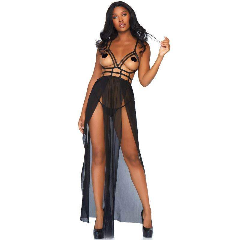 LEG AVENUE - CAGE MAXIKLEID UND TANGA S/M - Vanelion Paradise