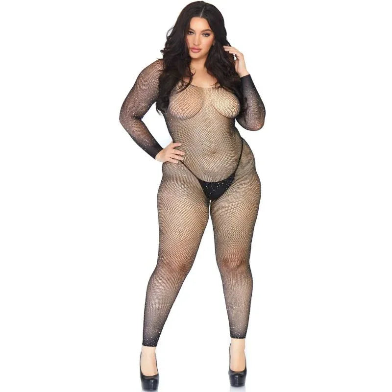 LEG AVENUE - CRYTALIZED NET BODY STOCKING 1X-2X - Vanelion Paradise