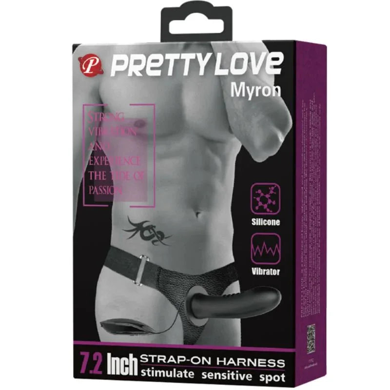 PRETTY LOVE - MYRON STRAP-ON MIT VIBRATION UND HOHLDILDO - Vanelion Paradise