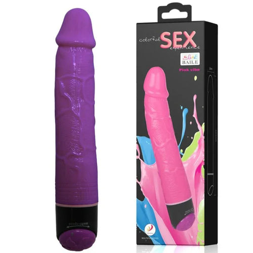 BAILE - BUNTER SEX LILA REALISTISCHER VIBRATOR 23 CM - Vanelion Paradise