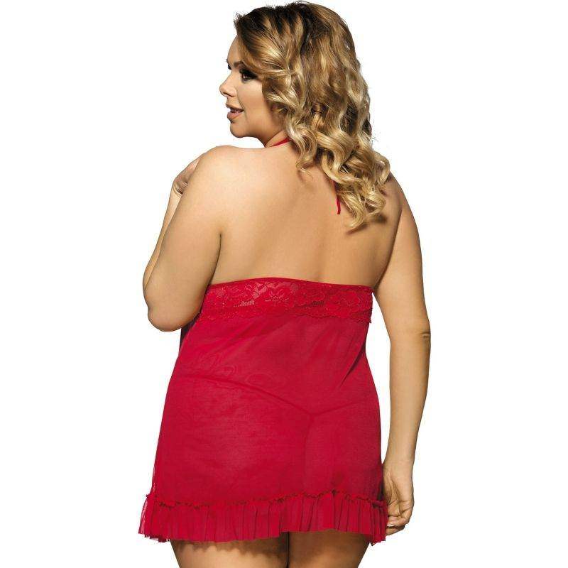 SUBBLIME - QUEEN PLUS ROTE BABYDOLL BLUMENMOTIVE IN BRUST - Vanelion Paradise