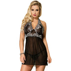 SUBBLIME - BABYDOLL WHITE FLORAL LACES SCHWARZ S / M. - Vanelion Paradise