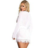 SUBBLIME - BABYDOLL WHITE LONG SLEEVES UND FRINGED S / M. - Vanelion Paradise