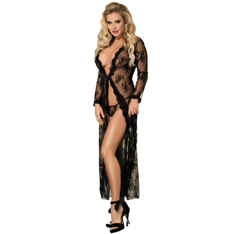 SUBBLIME - BABYDOLL PEIGNOIR FLORAL DESIGN EINE GRÖSSE - Vanelion Paradise
