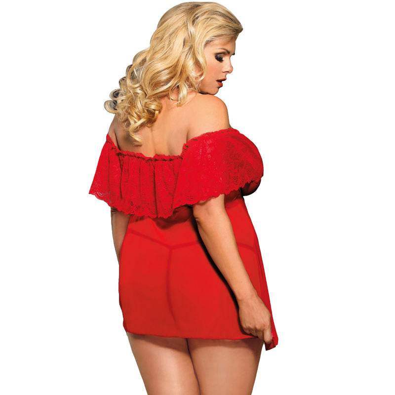 SUBBLIME - QUEEN PLUS KURZES KLEID + THONG ROT - Vanelion Paradise