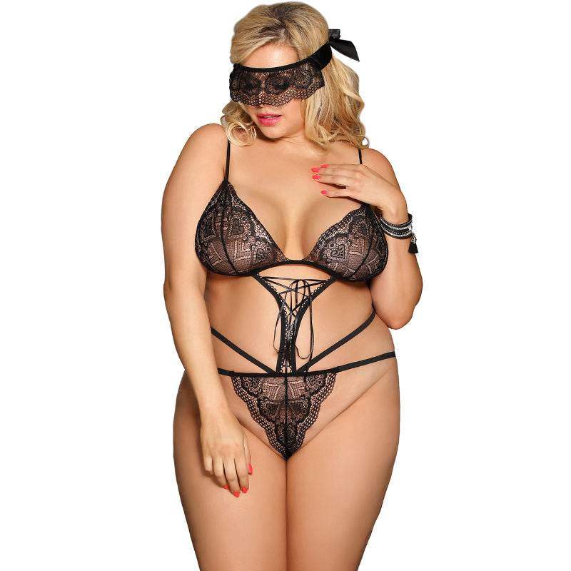 SUBBLIME - QUEEN PLUS TEDDY UND BLINDFOLD BLACK - Vanelion Paradise