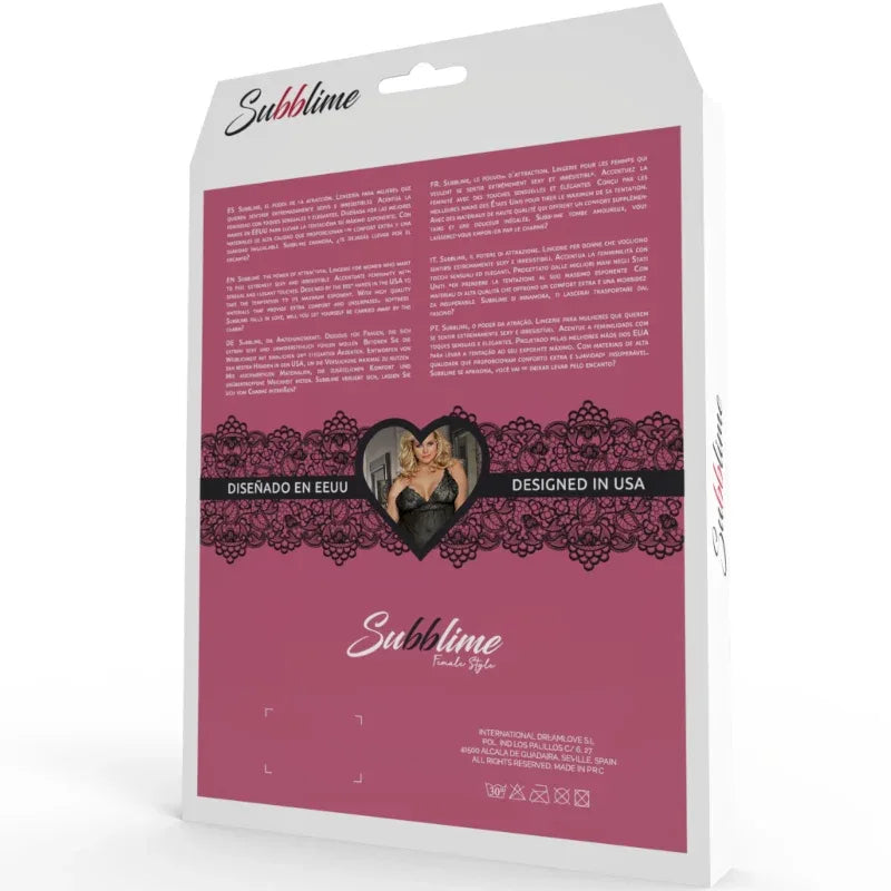 SUBBLIME - QUEEN PLUS DRESS-TOP UND THONG SET SCHWARZ - Vanelion Paradise