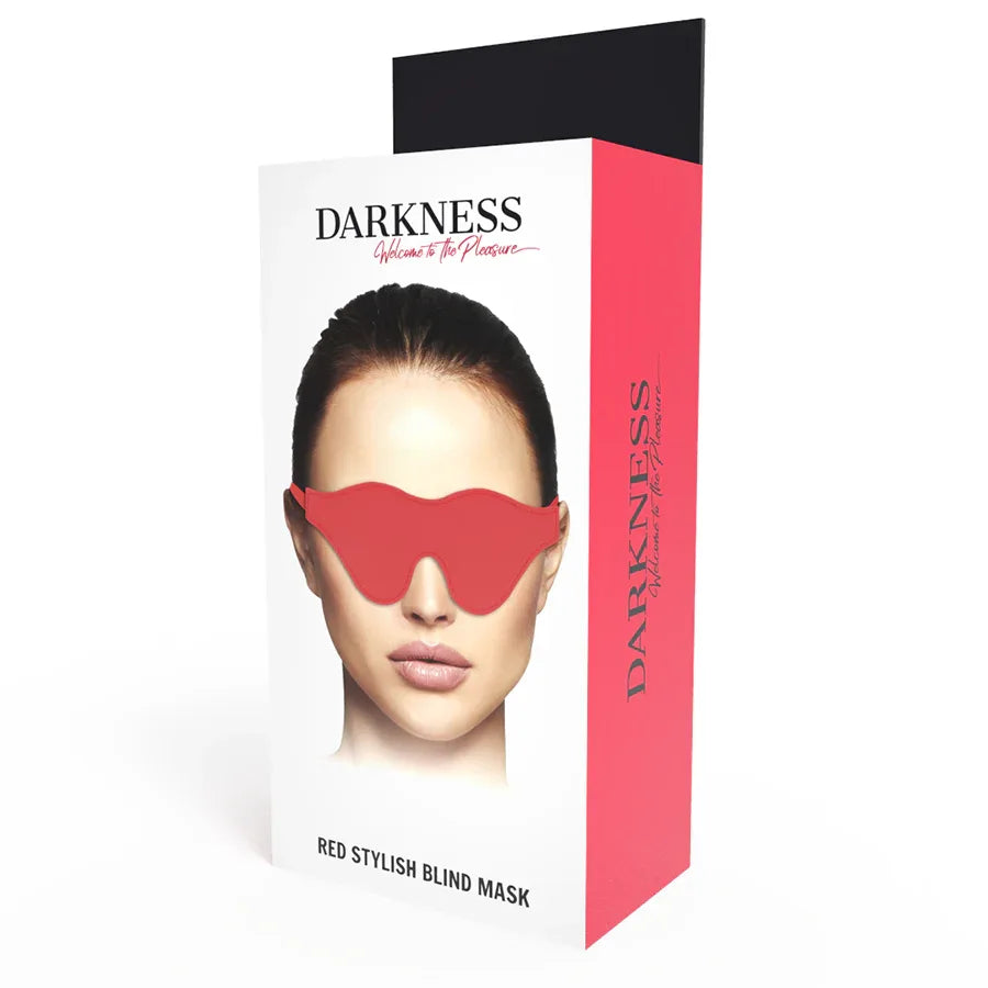 DARKNESS Rote Augenmaske – Stylishes Blindfold mit elastischem Band - Vanelion Paradise