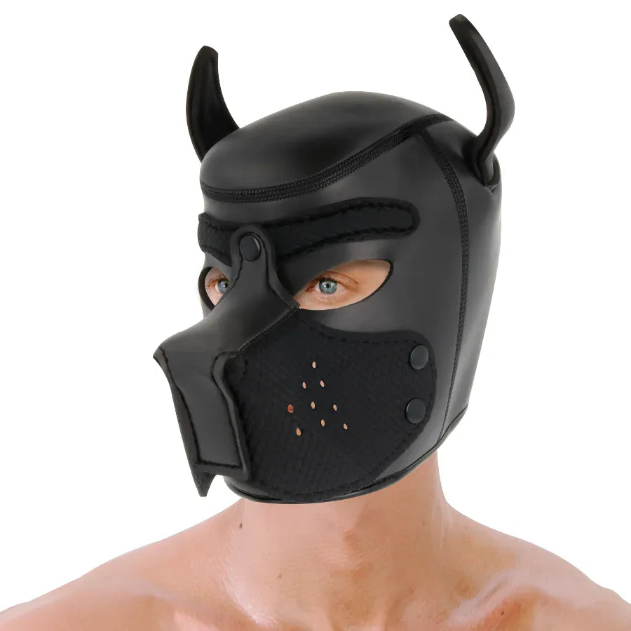 DARKNESS - NEOPREN-HUNDEMASKE MIT ABNEHMBARER MAULE M - Vanelion Paradise
