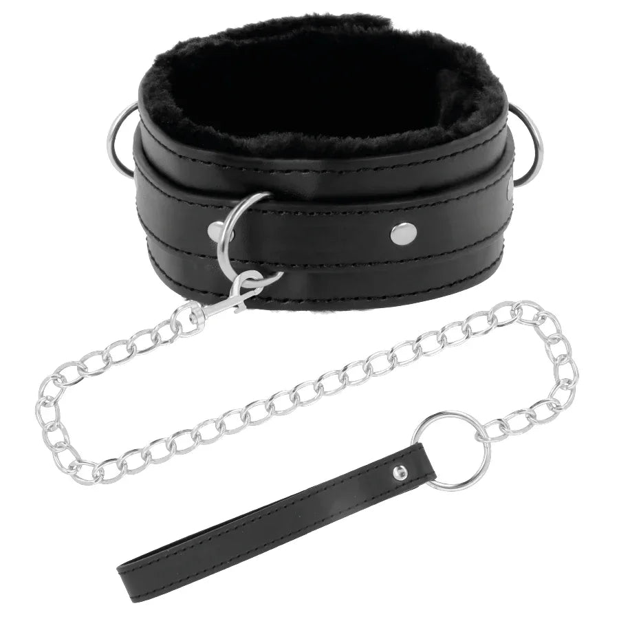 DARKNESS - BEQUEME HALSKETTE MIT LEDERKETTE - Vanelion Paradise