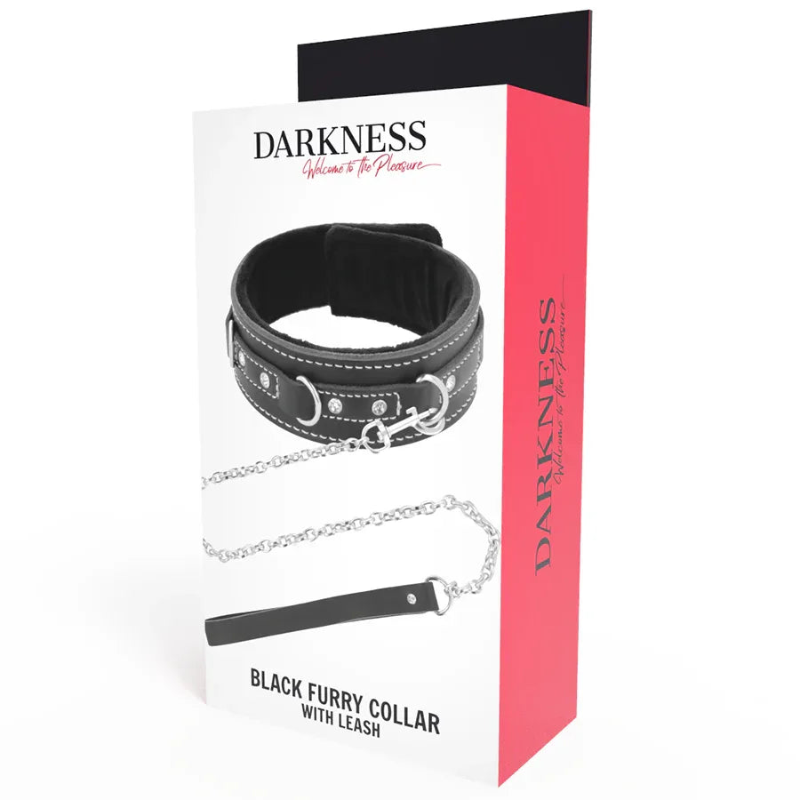 DARKNESS - HOCHWERTIGE LEDER-HALSKETTE MIT LEINE - Vanelion Paradise