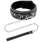 DARKNESS - HOCHWERTIGE LEDER-HALSKETTE MIT LEINE - Vanelion Paradise