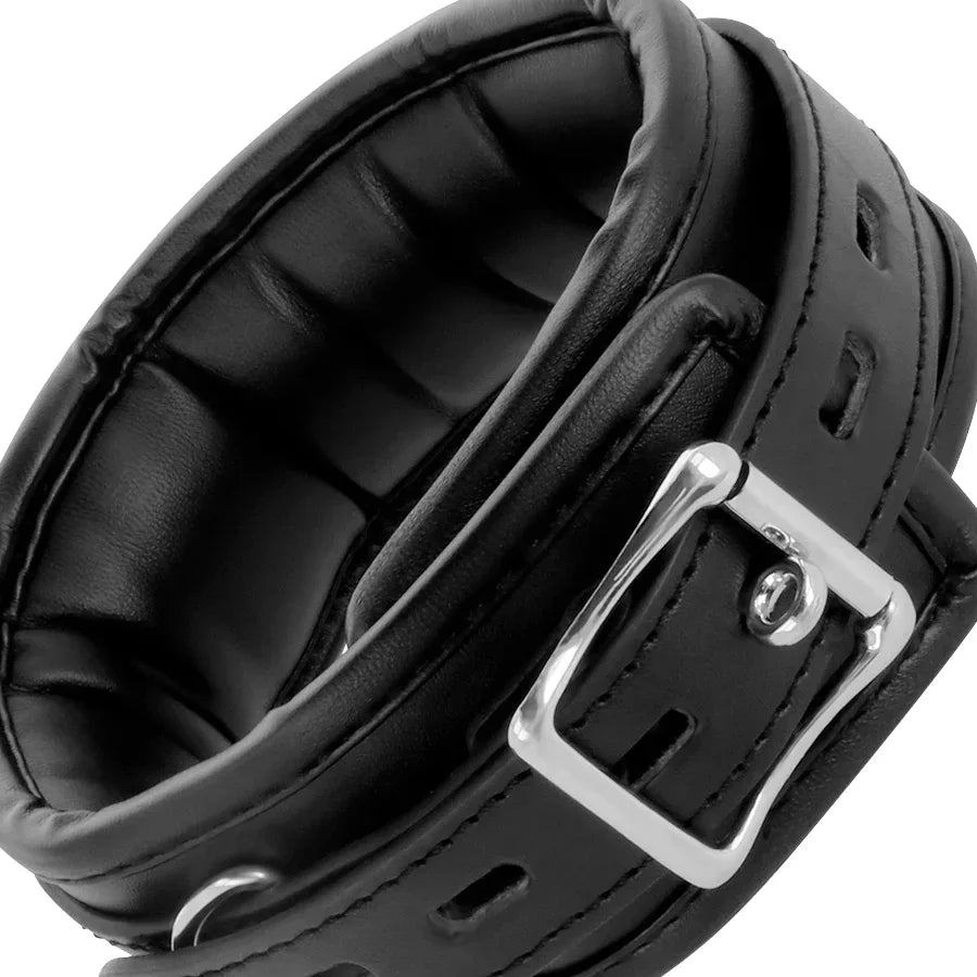 DARKNESS - WEICHE LEDER-HALSKETTE MIT KETTE - Vanelion Paradise