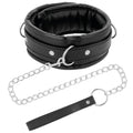 DARKNESS - WEICHE LEDER-HALSKETTE MIT KETTE - Vanelion Paradise