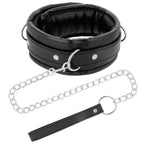DARKNESS - WEICHE LEDER-HALSKETTE MIT KETTE - Vanelion Paradise