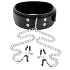 DARKNESS - HALSBAND MIT NIPPELKLAMMERN SCHWARZ - Vanelion Paradise