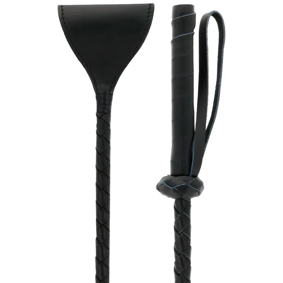 DARKNESS Whipper Reitpeitsche Schwarz – 60 cm - Vanelion Paradise