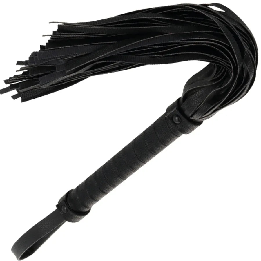 DARKNESS - SCHWARZE BONDAGE-PEITSCHE 42CM AUS LEDER - Vanelion Paradise
