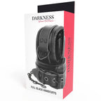DARKNESS - VERSTELLBARE HANDSCHELLEN AUS SCHWARZEM LEDER - Vanelion Paradise