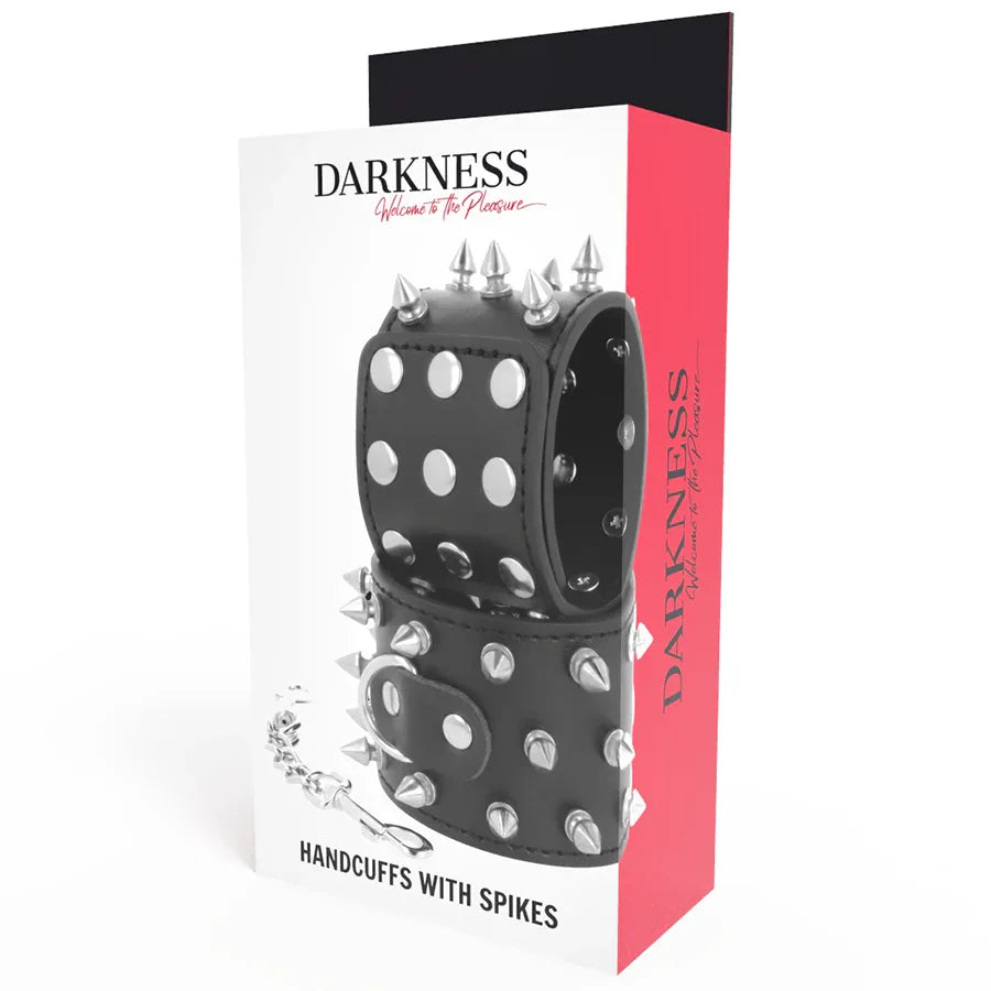 DARKNESS - SKULLS AND BONES SCHWARZE HANDSCHELLEN MIT SPIKES - Vanelion Paradise