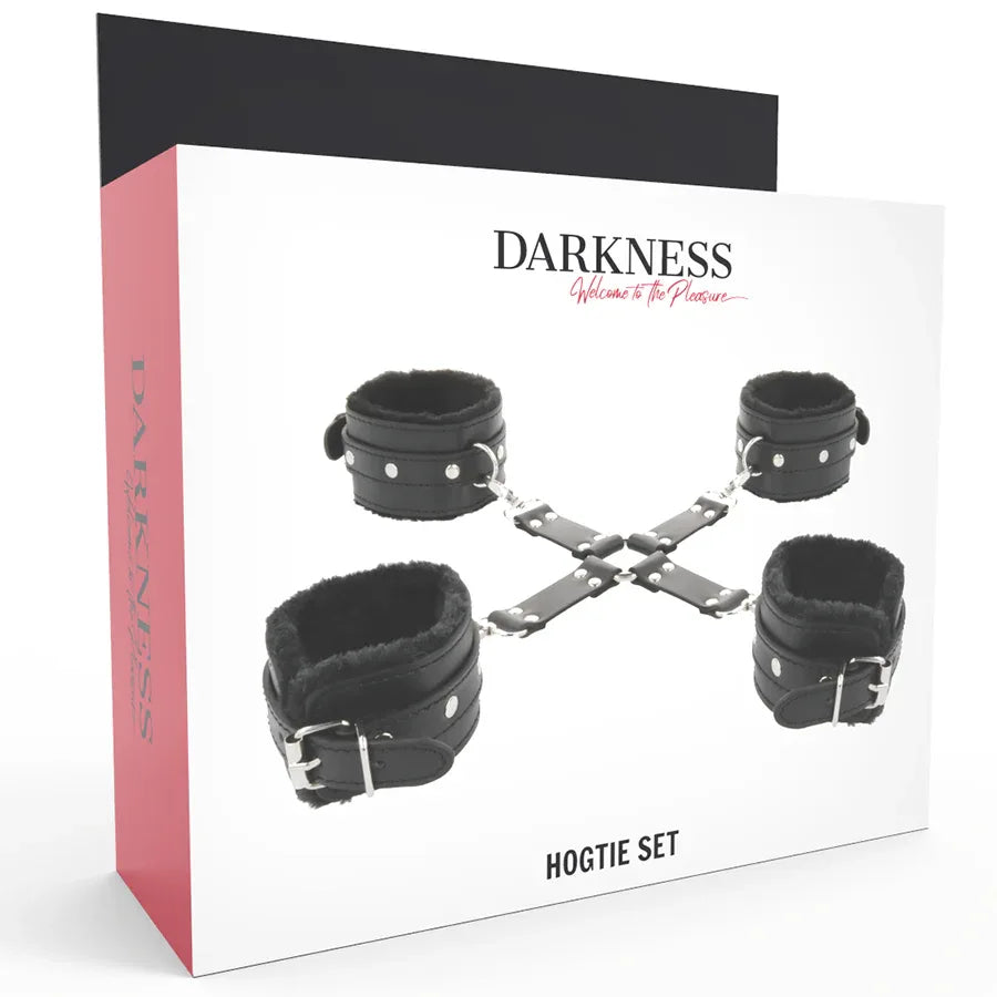 DARKNESS - LEDERHANDSCHELLEN FÜR FÜSSE UND HÄNDE SCHWARZ - Vanelion Paradise
