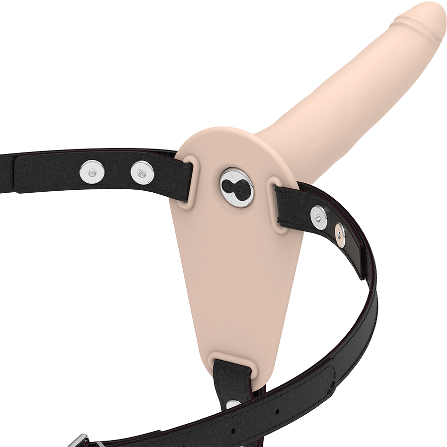 FETISH SUBMISSIVE HARNESS - FLEISCH-SILIKON-VIBRATOR 15 CM