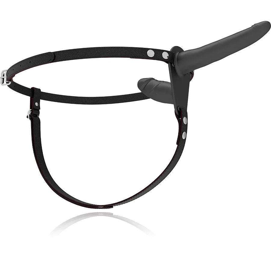 FETISH SUBMISSIVE HARNESS - SCHWARZER VIBRATOR MIT DOPPELPENETRATION - Vanelion Paradise