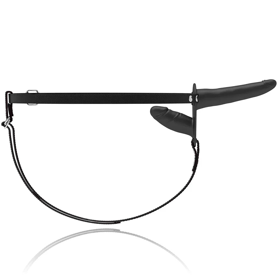 FETISH SUBMISSIVE HARNESS - SCHWARZER VIBRATOR MIT DOPPELPENETRATION - Vanelion Paradise