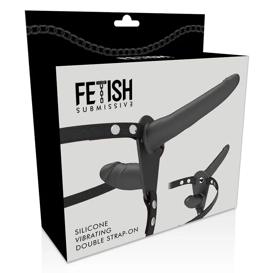 FETISH SUBMISSIVE HARNESS - SCHWARZER VIBRATOR MIT DOPPELPENETRATION - Vanelion Paradise